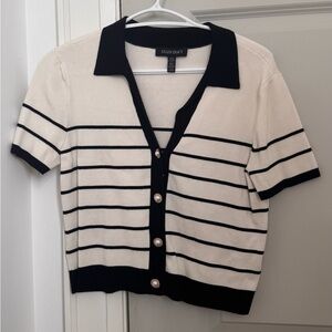 Ellen Tracy Black and Cream Top